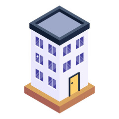 
Hostel in isometric editable icon

