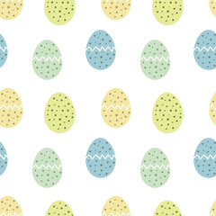Cracked Easter eggs seamless pattern. Easter eggs background.