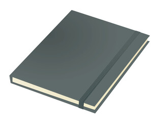 Grey elastic notebook. vector illustration