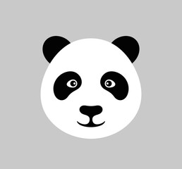 Panda logo. Isolated panda head on white background
