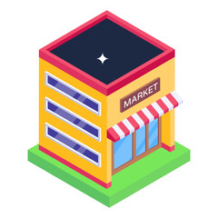 
Home discount in isometric trendy icon 

