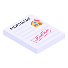 
Trendy unique isometric icon of approved paper

