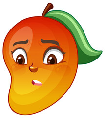 Mango cartoon character with facial expression