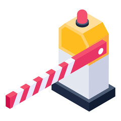 
Traffic barrier in isometric icon, editable vector 

