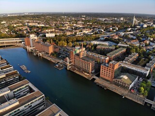 Germany - Duisburg City. Aerial view of Duisburg.