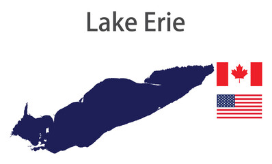 silhouette of a large world lake, the Erie