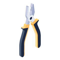 
Plier is a hand tool to hold objects firmly, isometric icon 

