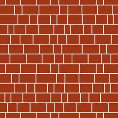 Old type red brick wall seamless pattern. Vector illustration.