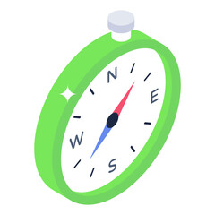 
Compass isometric icon, editable vector 

