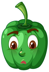 Capsicum cartoon character with facial expression