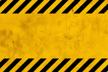 Grunge yellow and black diagonal stripes. Industrial warning background, warn caution,...