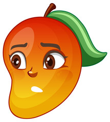 Mango cartoon character with facial expression