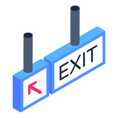 signboard in isometric icon, editable vector 