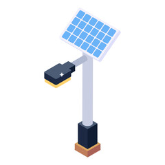
Solar light isometric icon, editable vector 

