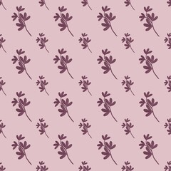 Seamless abstract floral pattern with leafs on a pink background 