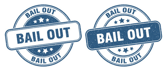 bail out stamp. bail out label. round grunge sign