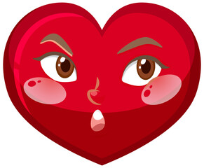 Heart cartoon character with facial expression