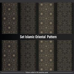 Luxury Set Islamic Oriental Pattern Background