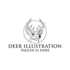 Deer head creative design logo vector. Deer illustration, Abstract Deer Head Logo Design. Vector illustration. Stylized geometric shape deer logotype.