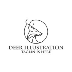 Deer head creative design logo vector. Deer illustration, Abstract Deer Head Logo Design. Vector illustration. Stylized geometric shape deer logotype.
