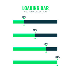 Loading bar, simple green loading bar, progress bar, vector collection, vector loading bar,