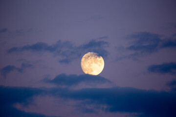Glowing Moon Against Night Sky