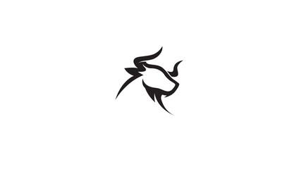 Creative Wild Bull Buffalo Horn Head Vector Logo Design icon symbol illustration