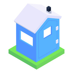 
Plaza in isometric editable icon

