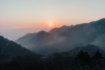 sunset in the mountains