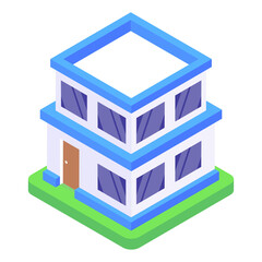 
Plaza in isometric editable icon

