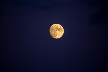 Glowing Moon Against Night Sky