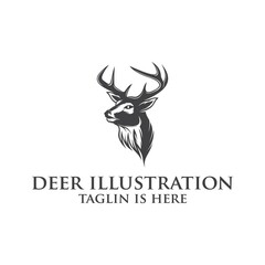 Deer head creative design logo vector. Deer illustration, Abstract Deer Head Logo Design. Vector illustration. Stylized geometric shape deer logotype.