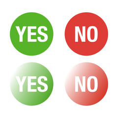 Yes and no buttons in green and red colors.