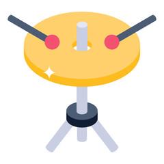 
Drumbeat isometric icon design, event celebration accessory

