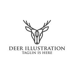 Deer head creative design logo vector. Deer illustration, Abstract Deer Head Logo Design. Vector illustration. Stylized geometric shape deer logotype.