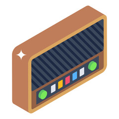 
A vintage vcr player icon in isometric design

