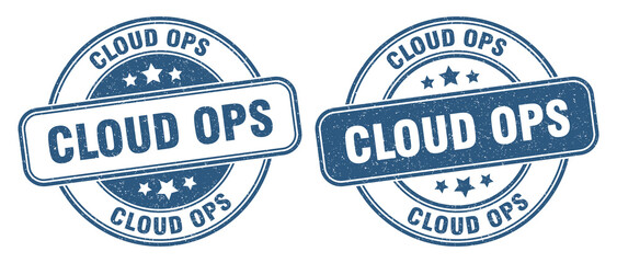Obraz premium cloud ops stamp. cloud ops label. round grunge sign