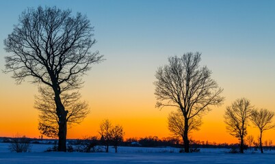 Zachód słońca zimowy © Piotr