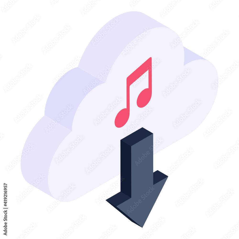 Canvas Prints trendy isometric icon of cloud music