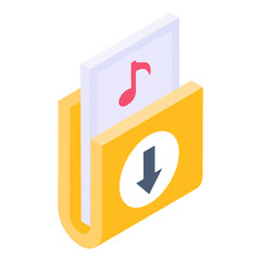 
Isometric icon of video, premium download

