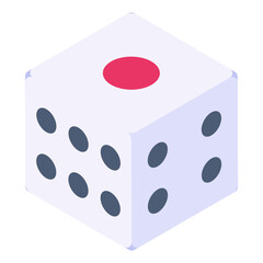 

A dice game icon, isometric editable design


