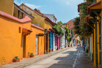 Fototapeta na wymiar Street of Catagena, Colombia, South America