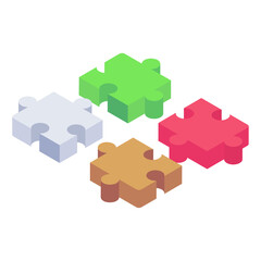 
Concept of problem solving icon in isometric style of jigsaw, puzzle pieces

