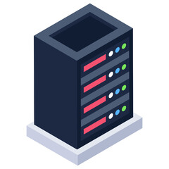 
Server rack isometric style icon, editable vector 

