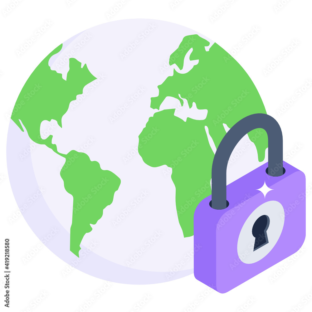 Canvas Prints padlock in isometric style icon, editable vector