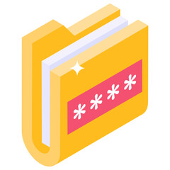 
Folder password isometric style icon, editable vector

