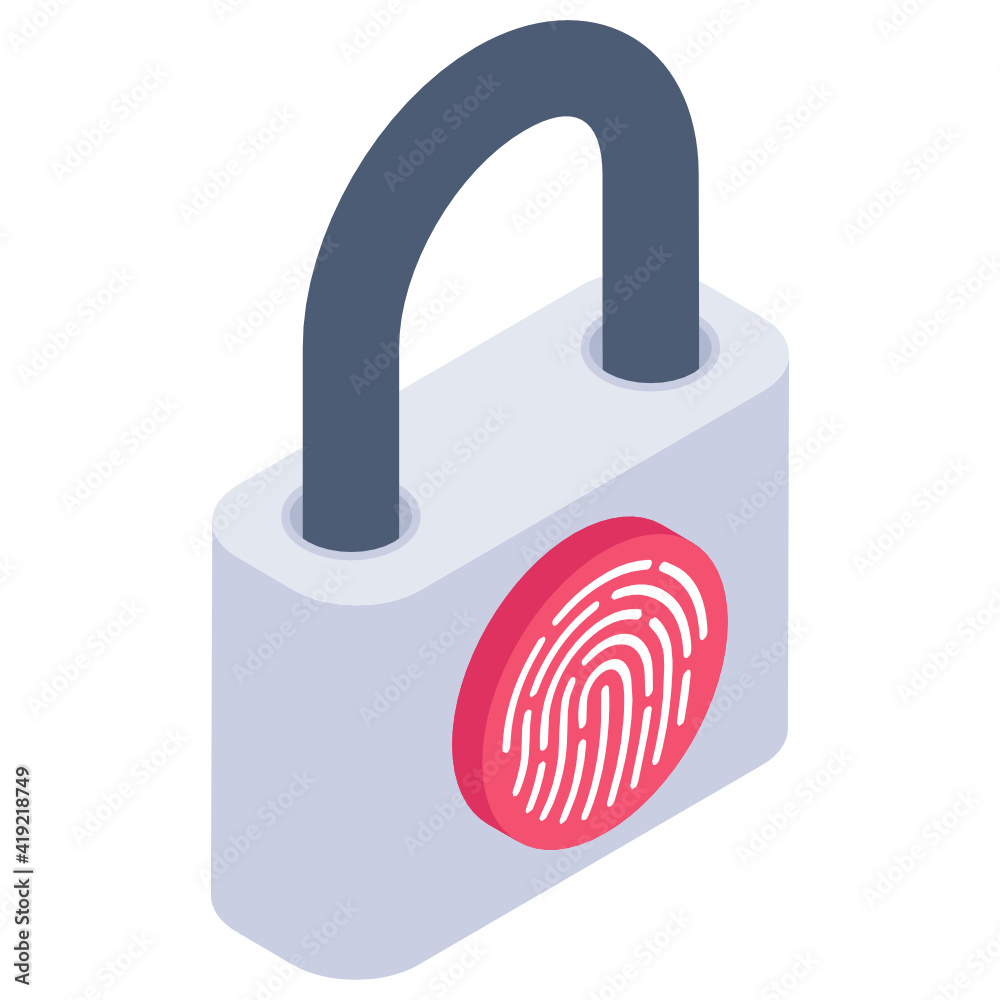 Poster 
Padlock in isometric style icon, editable vector 

