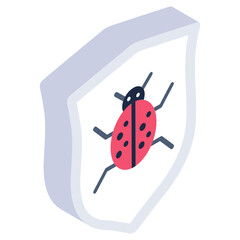 
Shield with tick denoting isometric icon of verified protection 

