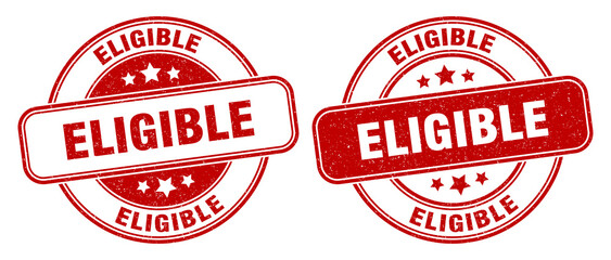 eligible stamp. eligible label. round grunge sign