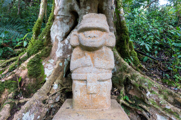 Precolombian sculpture in Tierradentro, Colombia, South America